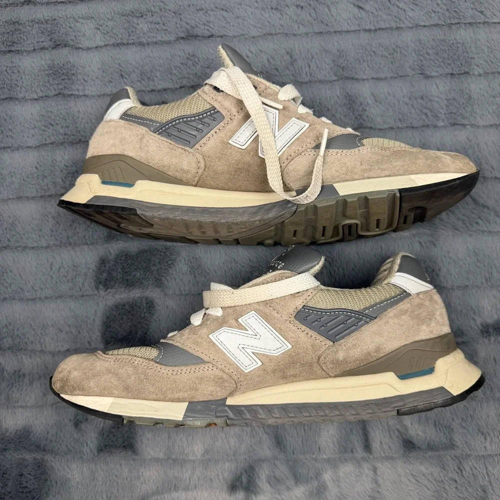 New Balance 998 Made in USA Grey Tan Suede Sneakers U998GR Mens 10.5